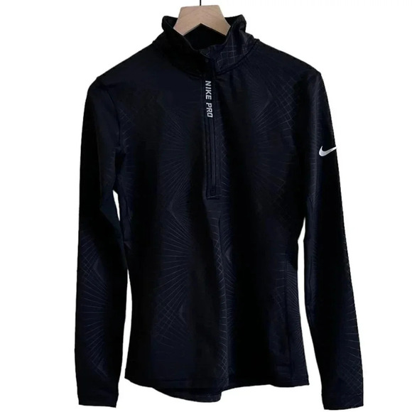 Nike Tops - NIKE PRO HYPERWARM DRI FIT HALFZIP BLACK L